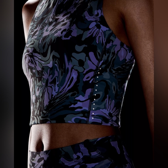 NWT Lululemon $68 Swift Speed Cropped Tank Top B/C Cup Flower Meld Multi Size 0 - Picture 1 of 13